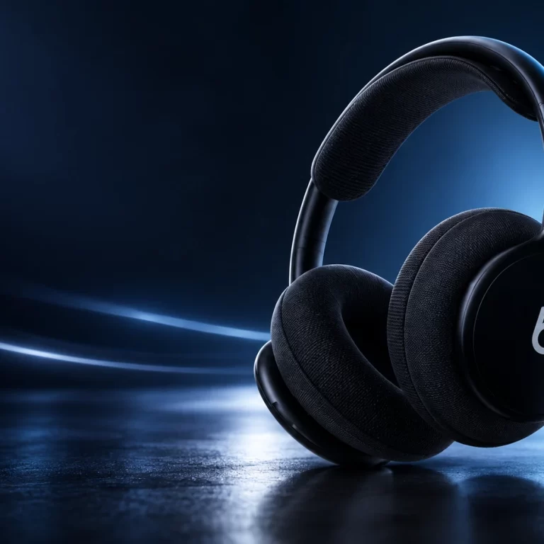 Beats 360 Review: Are These $349 Gym Headphones Worth It? 2 Casque Beats dans un studio bleu nuit