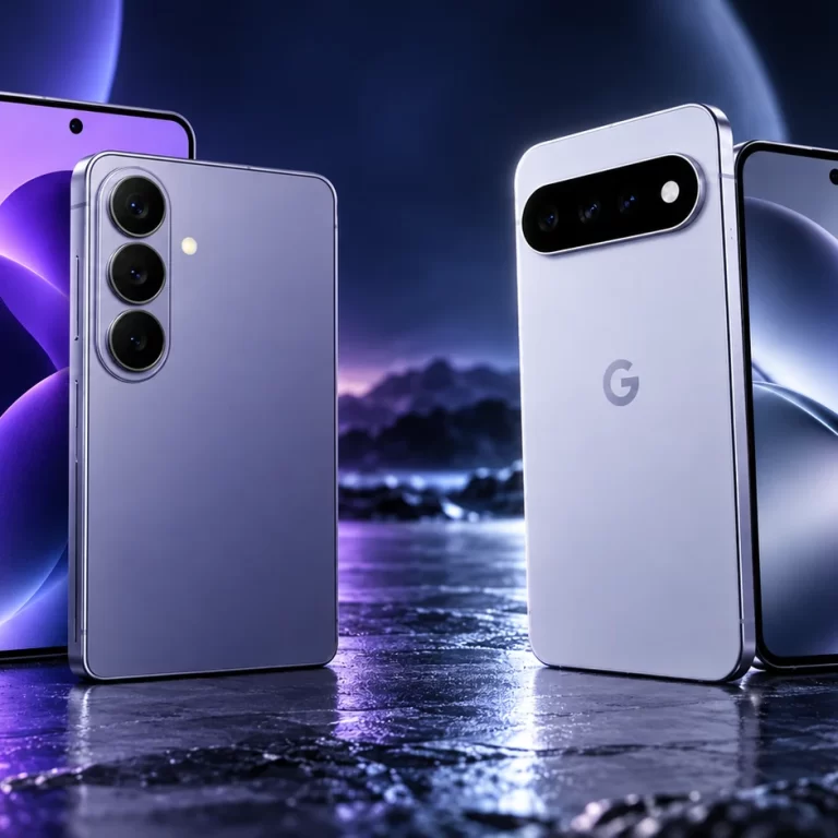 Samsung Galaxy S26 Ultra and Google Pixel 11 side by side in a dark studio comparison image