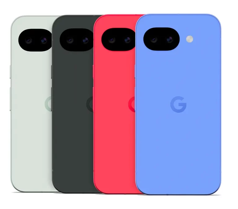 Google Pixel 10a phones in Fog, Obsidian, Berry and Lavender